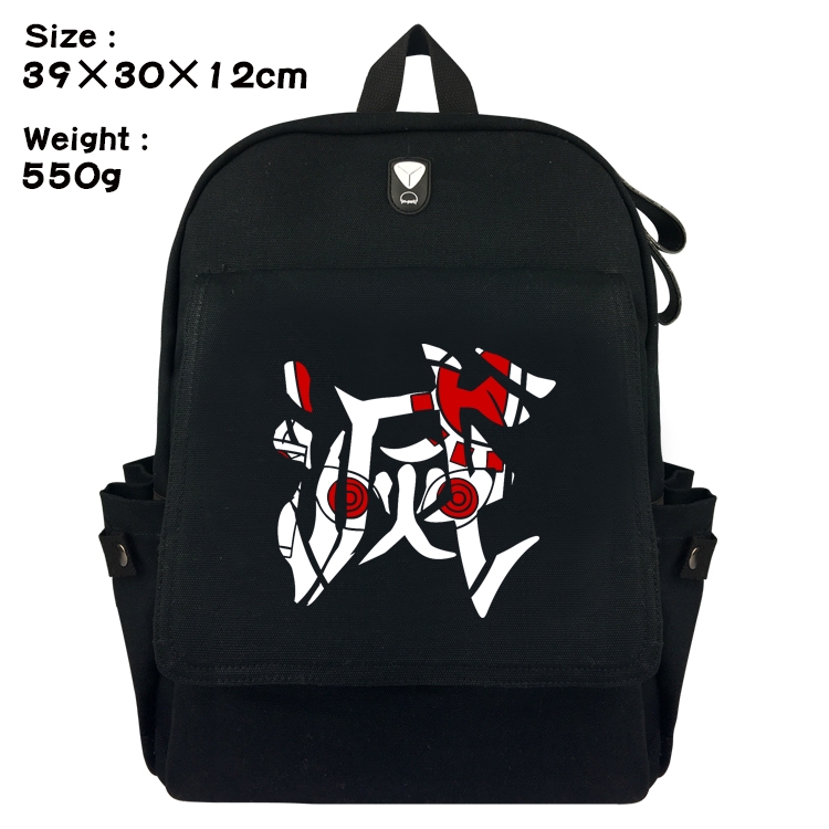 Demon Slayer Kimets Canvas Flip Backpack Student Schoolbag  39X30X12CM