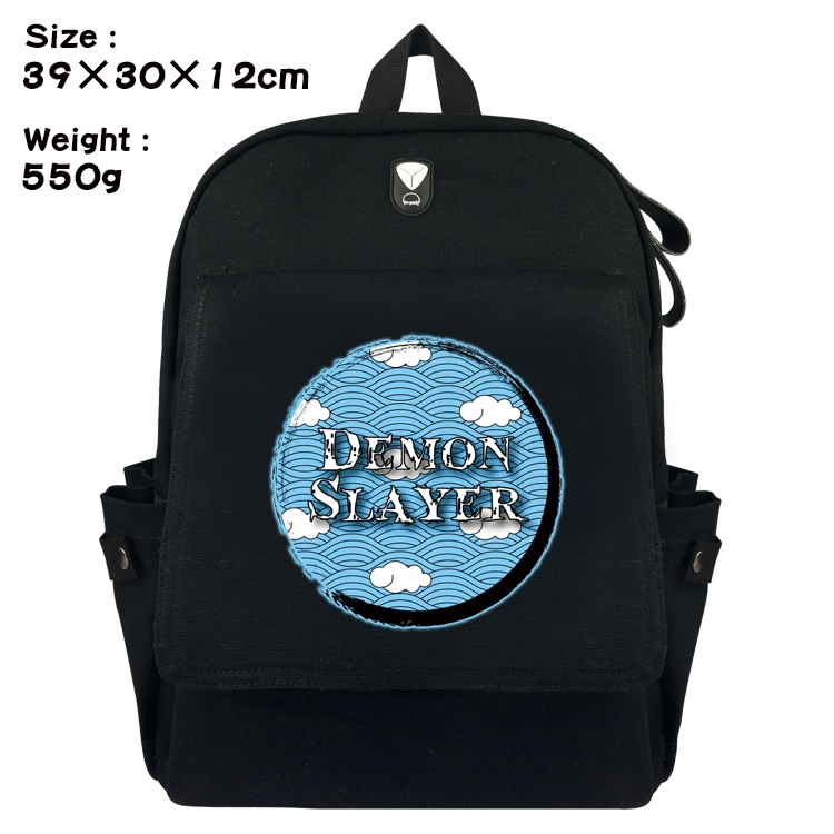 Demon Slayer Kimets Canvas Flip Backpack Student Schoolbag  39X30X12CM