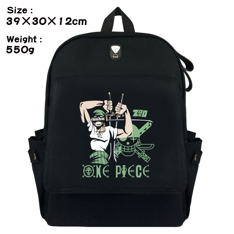 One Piece Canvas Flip Backpack Student Schoolbag  39X30X12CM