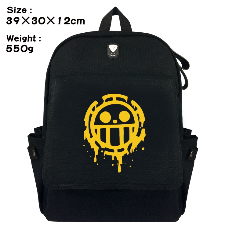 One Piece Canvas Flip Backpack Student Schoolbag  39X30X12CM
