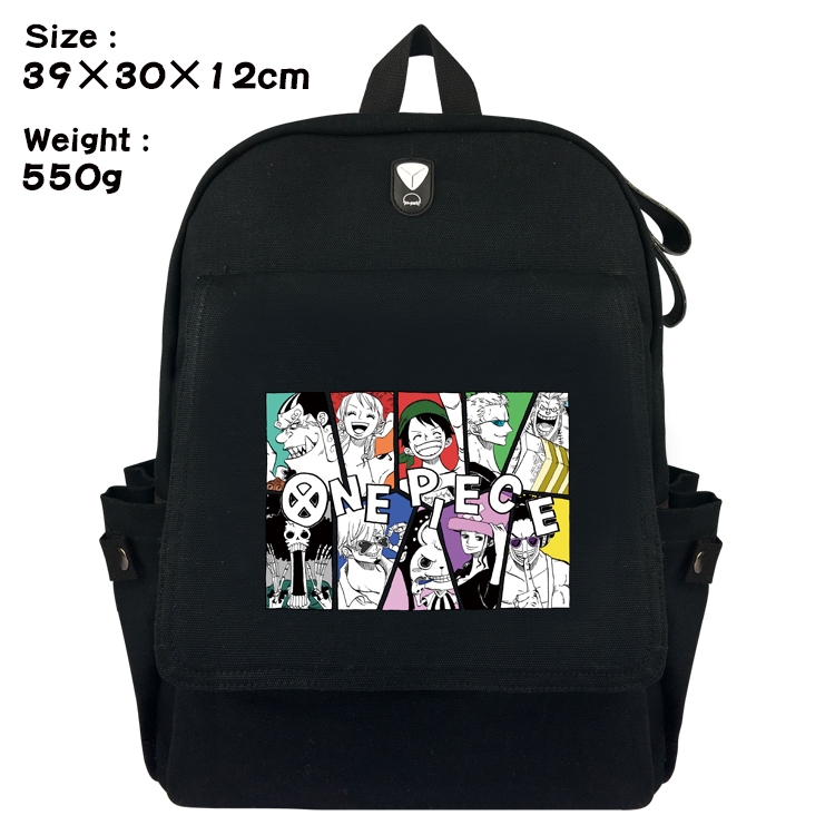One Piece Canvas Flip Backpack Student Schoolbag  39X30X12CM