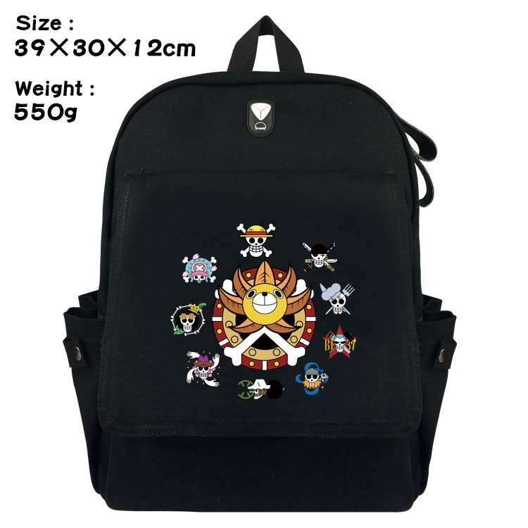 One Piece Canvas Flip Backpack Student Schoolbag  39X30X12CM