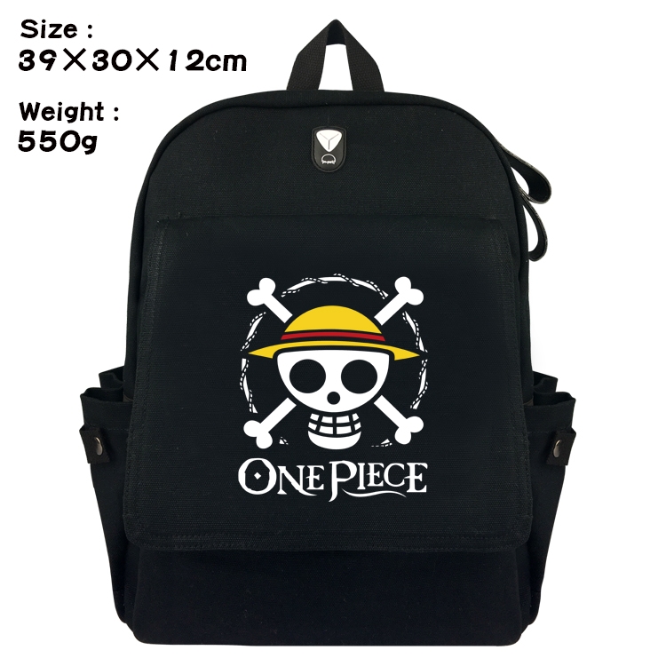 One Piece Canvas Flip Backpack Student Schoolbag  39X30X12CM