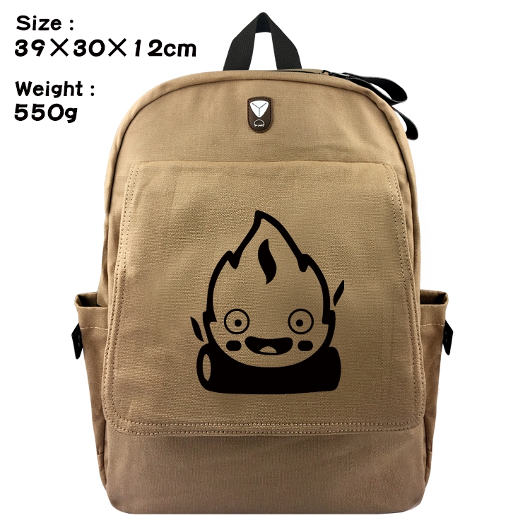 TOTORO  Canvas Flip Backpack Student Schoolbag  39X30X12CM