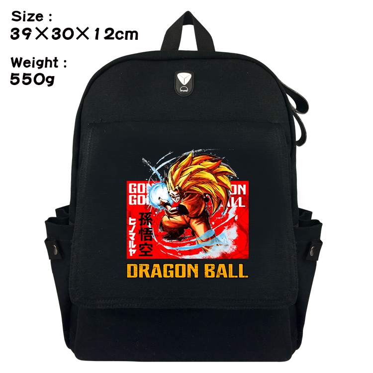DRAGON BALL Canvas Flip Backpack Student Schoolbag  39X30X12CM