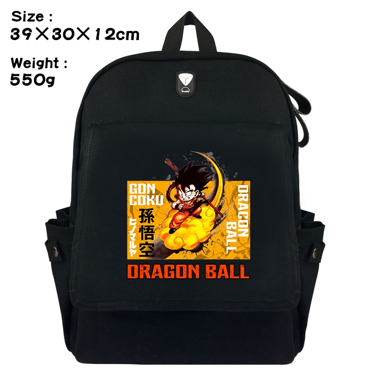 DRAGON BALL Canvas Flip Backpack Student Schoolbag  39X30X12CM