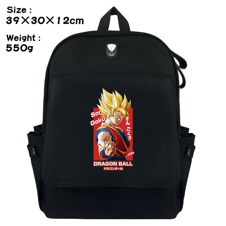 DRAGON BALL Canvas Flip Backpack Student Schoolbag  39X30X12CM