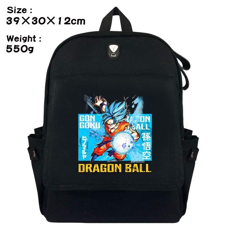 DRAGON BALL Canvas Flip Backpack Student Schoolbag  39X30X12CM
