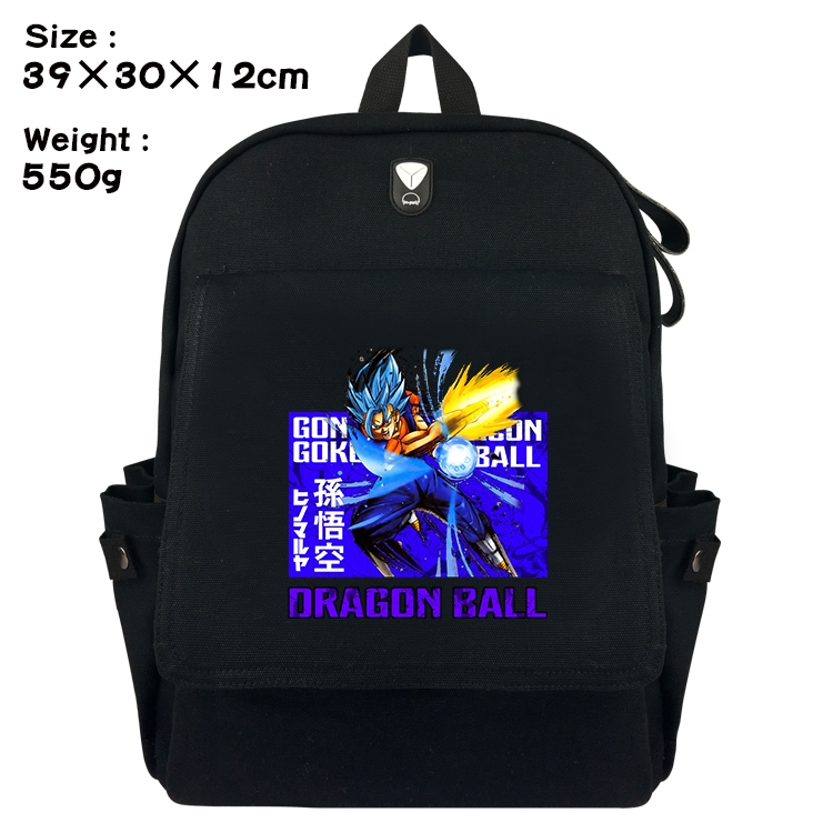 DRAGON BALL Canvas Flip Backpack Student Schoolbag  39X30X12CM