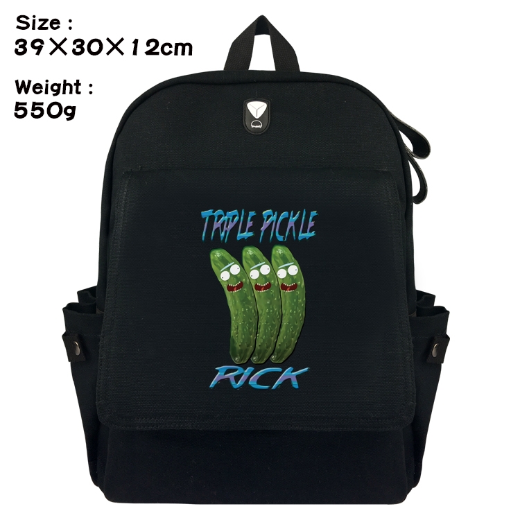 Rick and Morty Canvas Flip Backpack Student Schoolbag  39X30X12CM