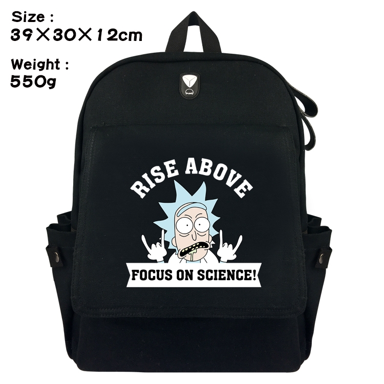 Rick and Morty Canvas Flip Backpack Student Schoolbag  39X30X12CM