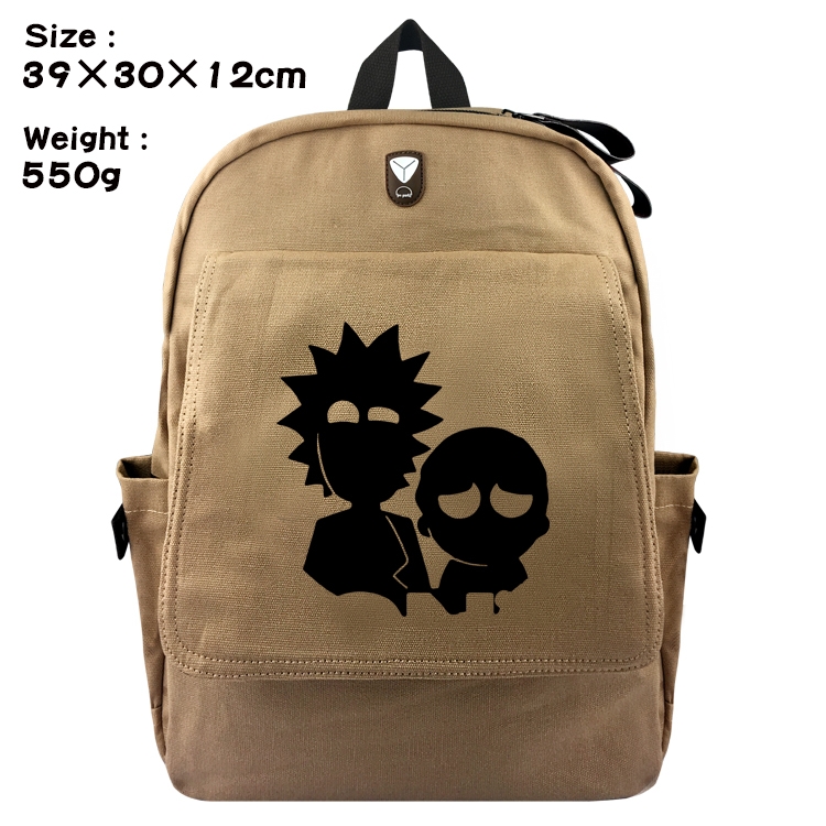 Rick and Morty Canvas Flip Backpack Student Schoolbag  39X30X12CM