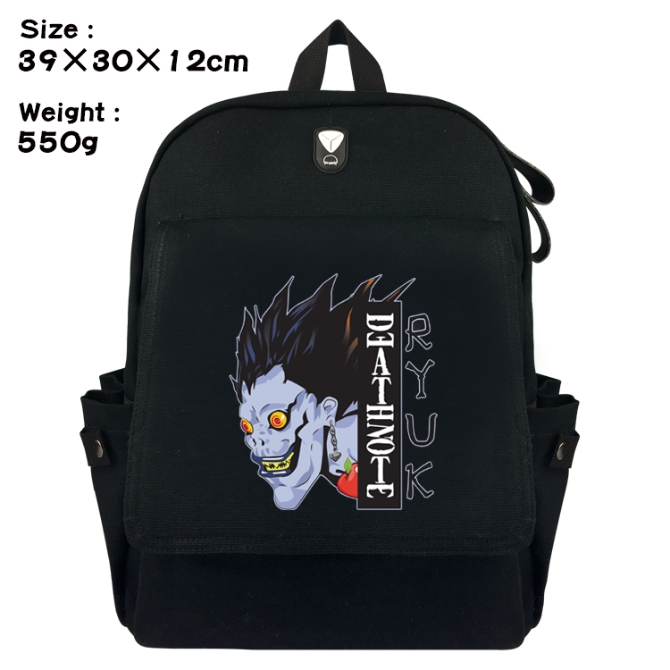  Death note Canvas Flip Backpack Student Schoolbag  39X30X12CM