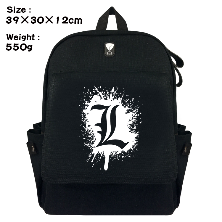  Death note Canvas Flip Backpack Student Schoolbag  39X30X12CM