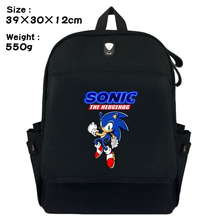 Super Sonico Canvas Flip Backpack Student Schoolbag  39X30X12CM