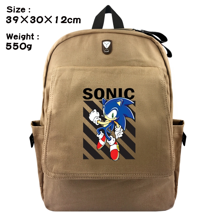 Super Sonico Canvas Flip Backpack Student Schoolbag  39X30X12CM