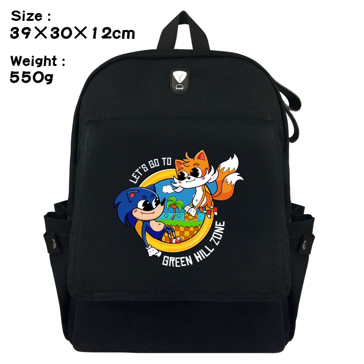 Super Sonico Canvas Flip Backpack Student Schoolbag  39X30X12CM