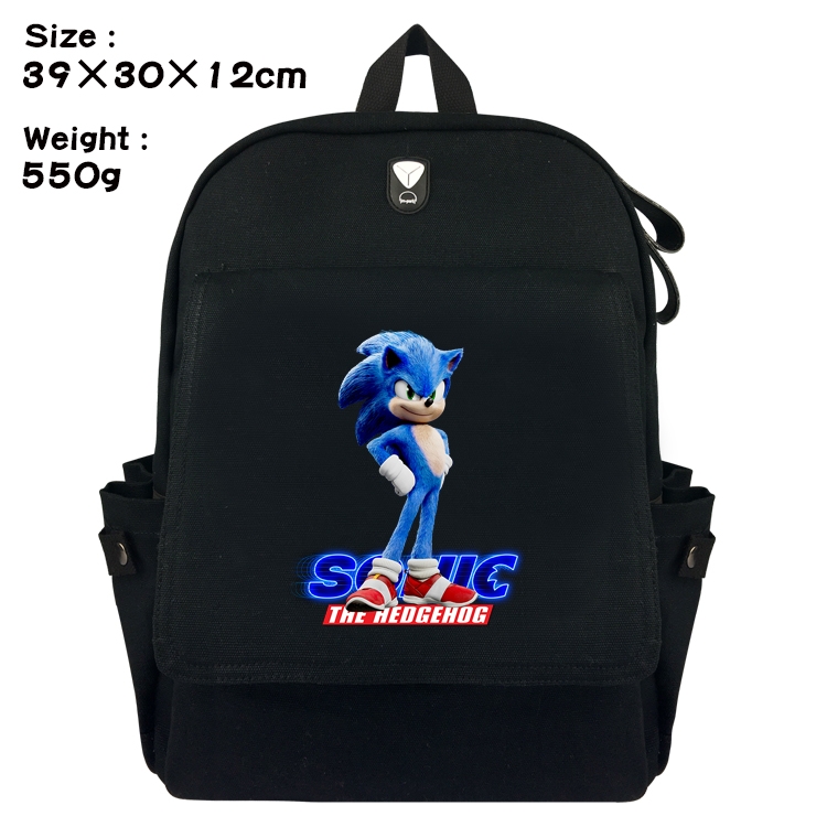 Super Sonico Canvas Flip Backpack Student Schoolbag  39X30X12CM