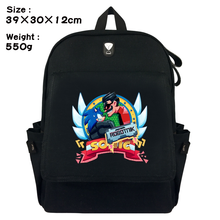 Super Sonico Canvas Flip Backpack Student Schoolbag  39X30X12CM