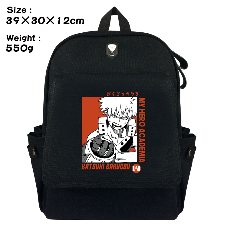 My Hero Academia Canvas Flip Backpack Student Schoolbag  39X30X12CM