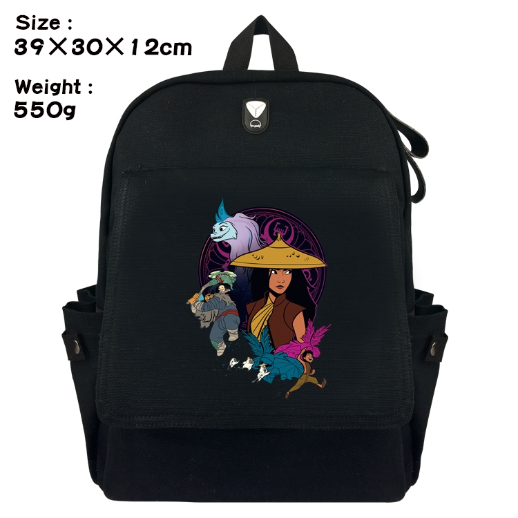 Raya and The Last Dragon  Canvas Flip Backpack Student Schoolbag  39X30X12CM