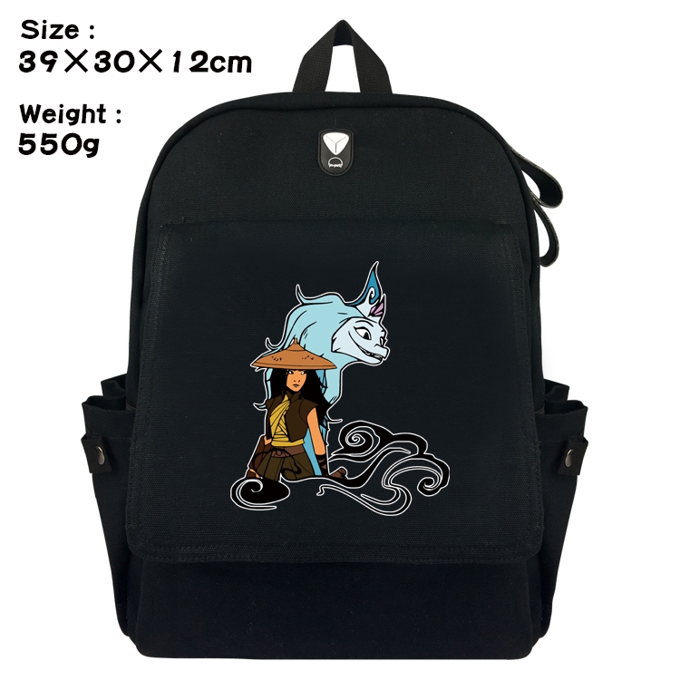 Raya and The Last Dragon  Canvas Flip Backpack Student Schoolbag  39X30X12CM