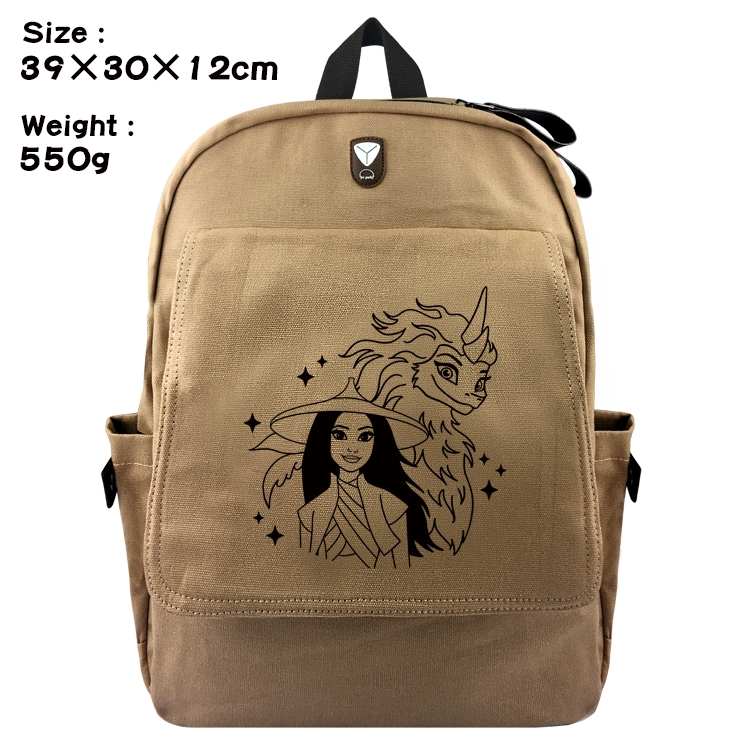 Raya and The Last Dragon  Canvas Flip Backpack Student Schoolbag  39X30X12CM