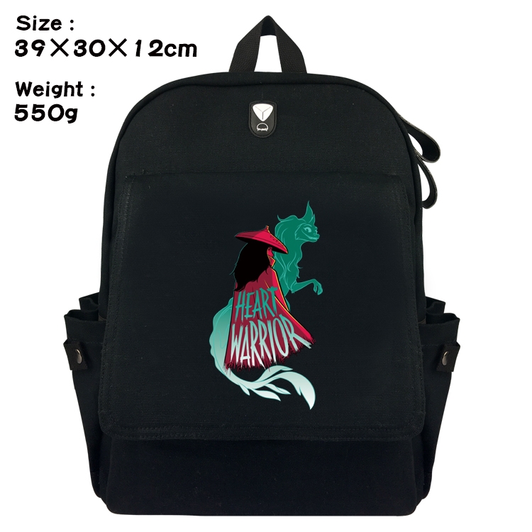 Raya and The Last Dragon  Canvas Flip Backpack Student Schoolbag  39X30X12CM