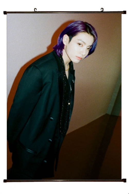 BTS black Plastic rod Cloth painting Wall Scroll 60X90CM  BS-1371