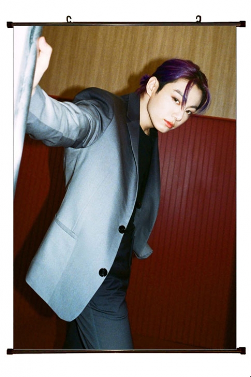 BTS  black Plastic rod Cloth painting Wall Scroll 60X90CM  BS-1386