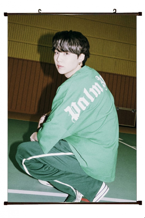 BTS black Plastic rod Cloth painting Wall Scroll 60X90CM  BS-1328