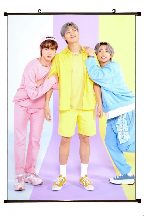 BTS  black Plastic rod Cloth painting Wall Scroll 60X90CM  BS-1315