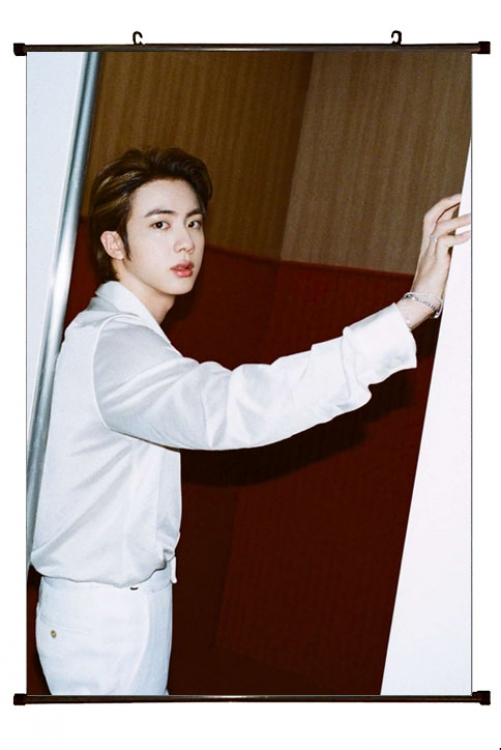 BTS  black Plastic rod Cloth painting Wall Scroll 60X90CM BS-1388