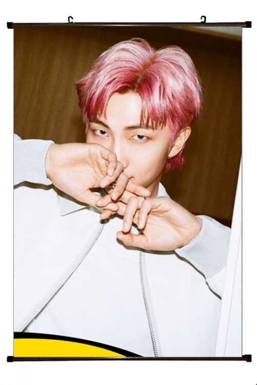 BTS  black Plastic rod Cloth painting Wall Scroll 60X90CM  BS-1387