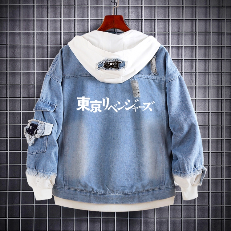 Tokyo Revengers  Anime Loose Hooded Fake Two Denim Jackets from S to 5XL