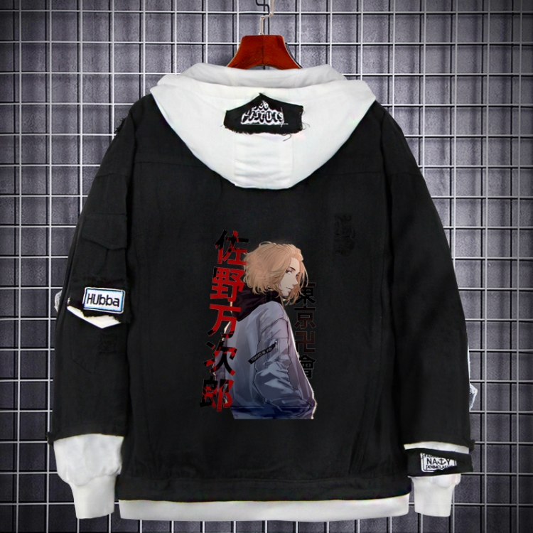 Tokyo Revengers  Anime Loose Hooded Fake Two Denim Jackets from S to 5XL
