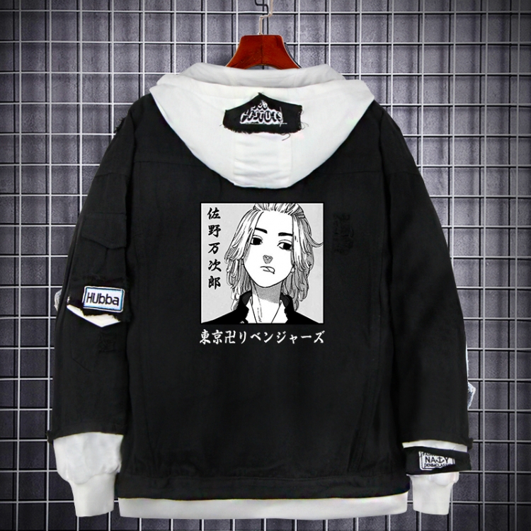 Tokyo Revengers  Anime Loose Hooded Fake Two Denim Jackets from S to 5XL