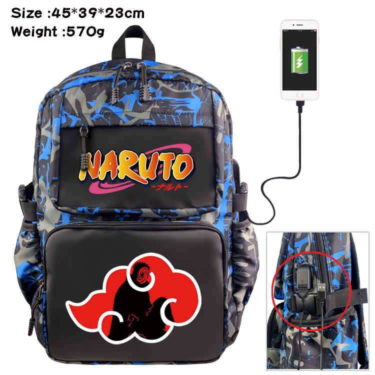 Naruto Anime waterproof nylon material camouflage backpack school bag 45X39X23CM