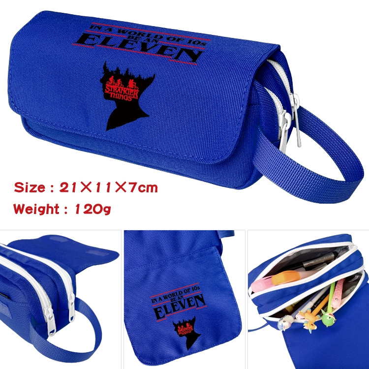 Stranger Things Portable waterproof double-layer pencil case Pencil Bag  20x11x7cm
