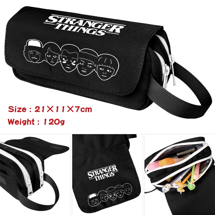 Stranger Things Portable waterproof double-layer pencil case Pencil Bag  20x11x7cm