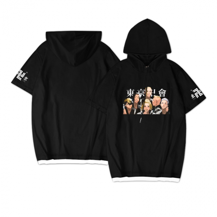 Tokyo Revengers  Anime peripheral hooded short-sleeved sweater  from S to 3XL