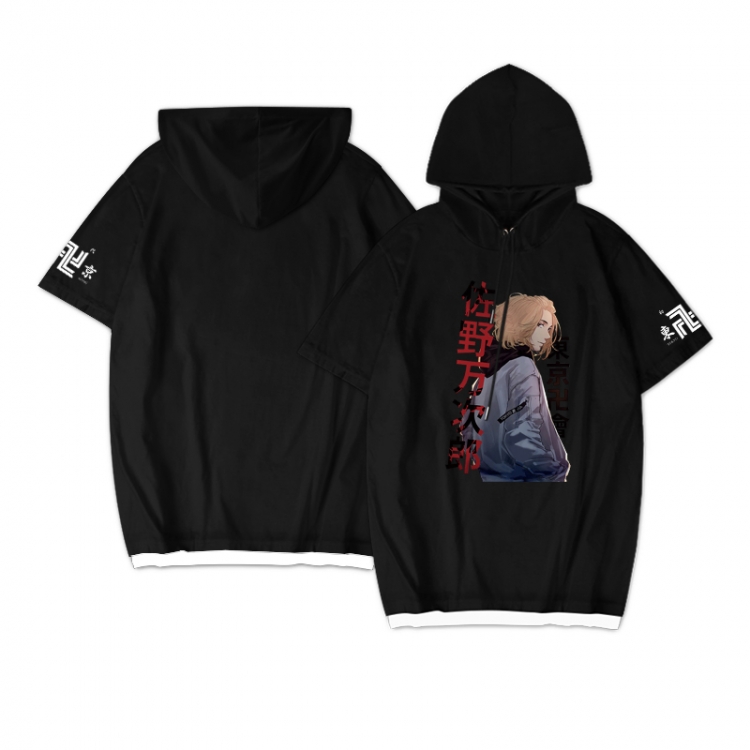 Tokyo Revengers  Anime peripheral hooded short-sleeved sweater  from S to 3XL
