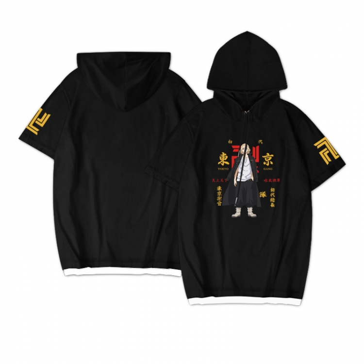 Tokyo Revengers  Anime peripheral hooded short-sleeved sweater  from S to 3XL