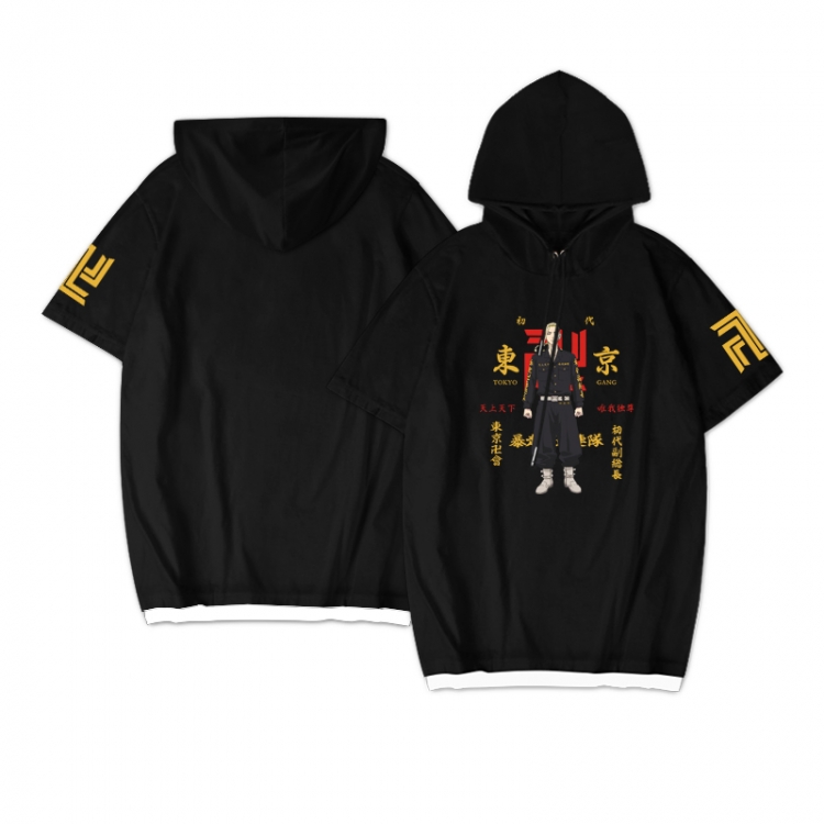 Tokyo Revengers  Anime peripheral hooded short-sleeved sweater  from S to 3XL