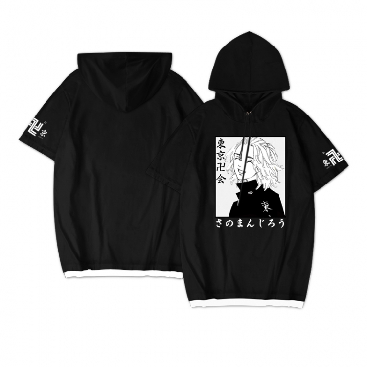 Tokyo Revengers  Anime peripheral hooded short-sleeved sweater  from S to 3XL
