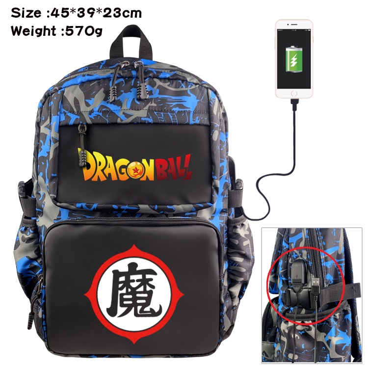 DRAGON BALL Anime waterproof nylon material camouflage backpack school bag 45X39X23CM