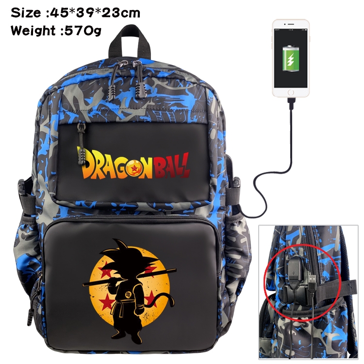 DRAGON BALL Anime waterproof nylon material camouflage backpack school bag 45X39X23CM