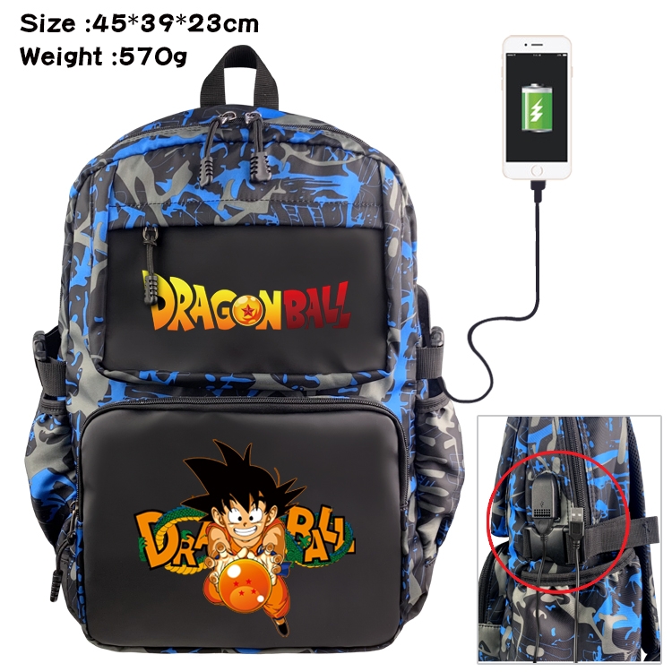 DRAGON BALL Anime waterproof nylon material camouflage backpack school bag 45X39X23CM