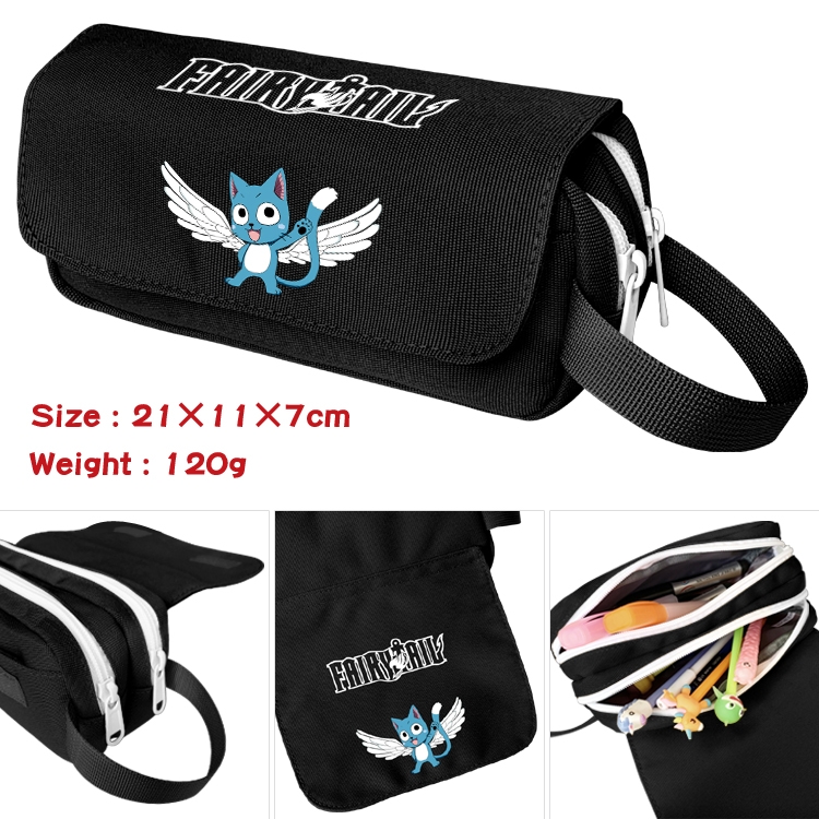 Fairy tail Portable waterproof double-layer pencil case Pencil Bag 20x11x7cm