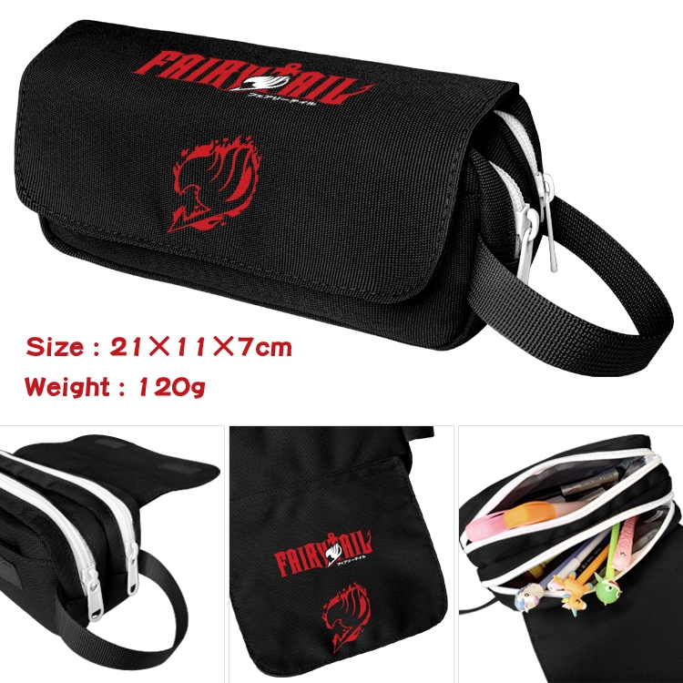Fairy tail Portable waterproof double-layer pencil case Pencil Bag 20x11x7cm